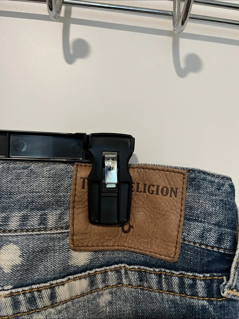 True Religion Rocco No Flap Factory Distressed Holes Bleach Splatter Rip Jeans